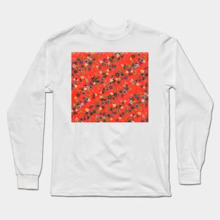 Red Origami Flowers Long Sleeve T-Shirt